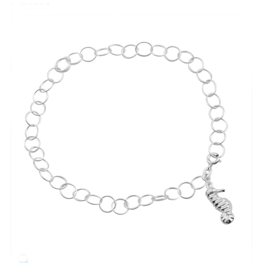 NWT Platinum / Sterling Silver Seahorse Anklet